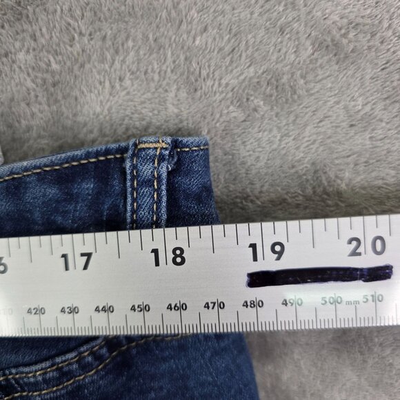 Womens Rue+ Blue Denim Shorts Distressed Hi Rise Cut Off Hem 2" Inseam Size 20 - Picture 7 of 10